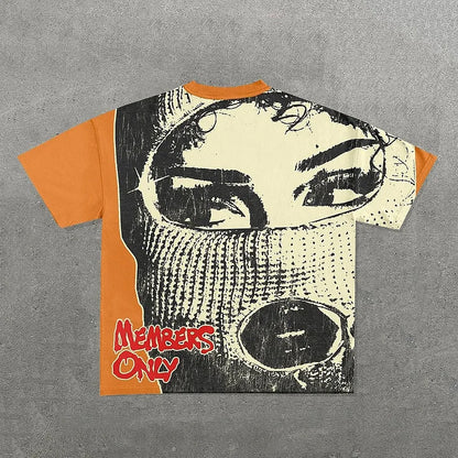 Mask Gangster Girl Graphic Cotton T-Shirt