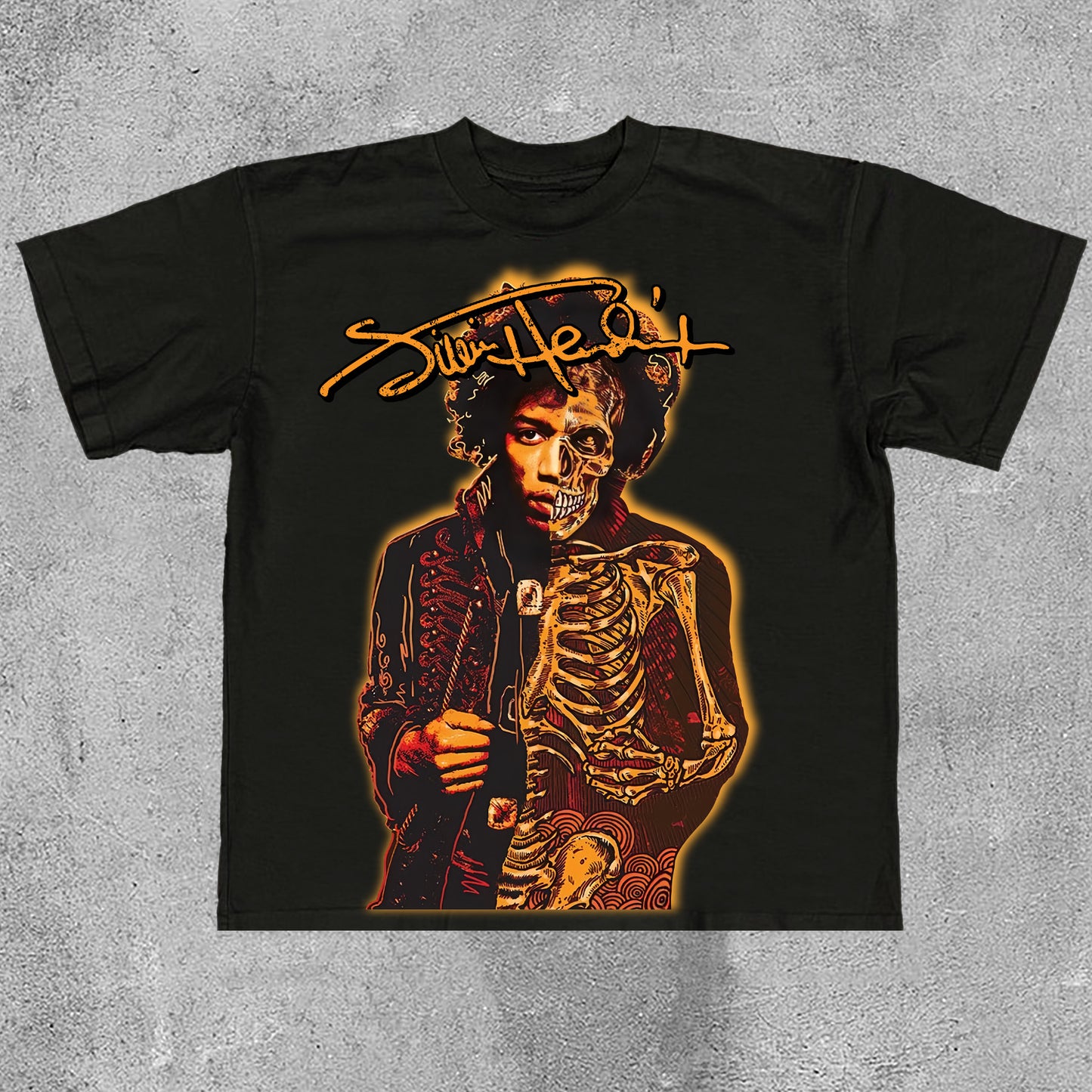 Jimi Hendrix Print Cotton T-Shirt