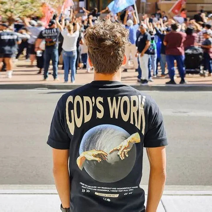 God's Work Print Graphic Black T-Shirt