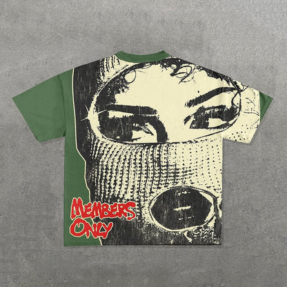 Mask Gangster Girl Graphic Cotton T-Shirt