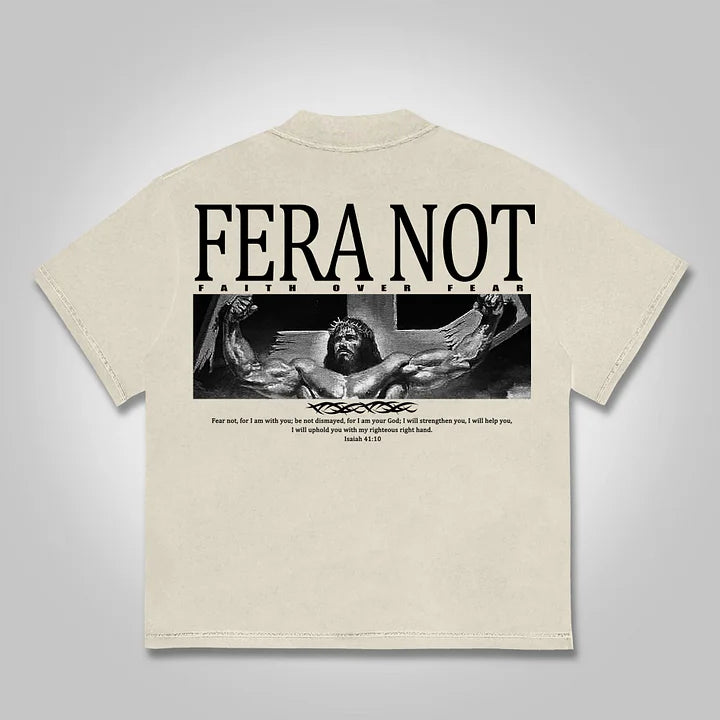 Fear Not Faith God's Gym Graphic Print Cotton T-shirt