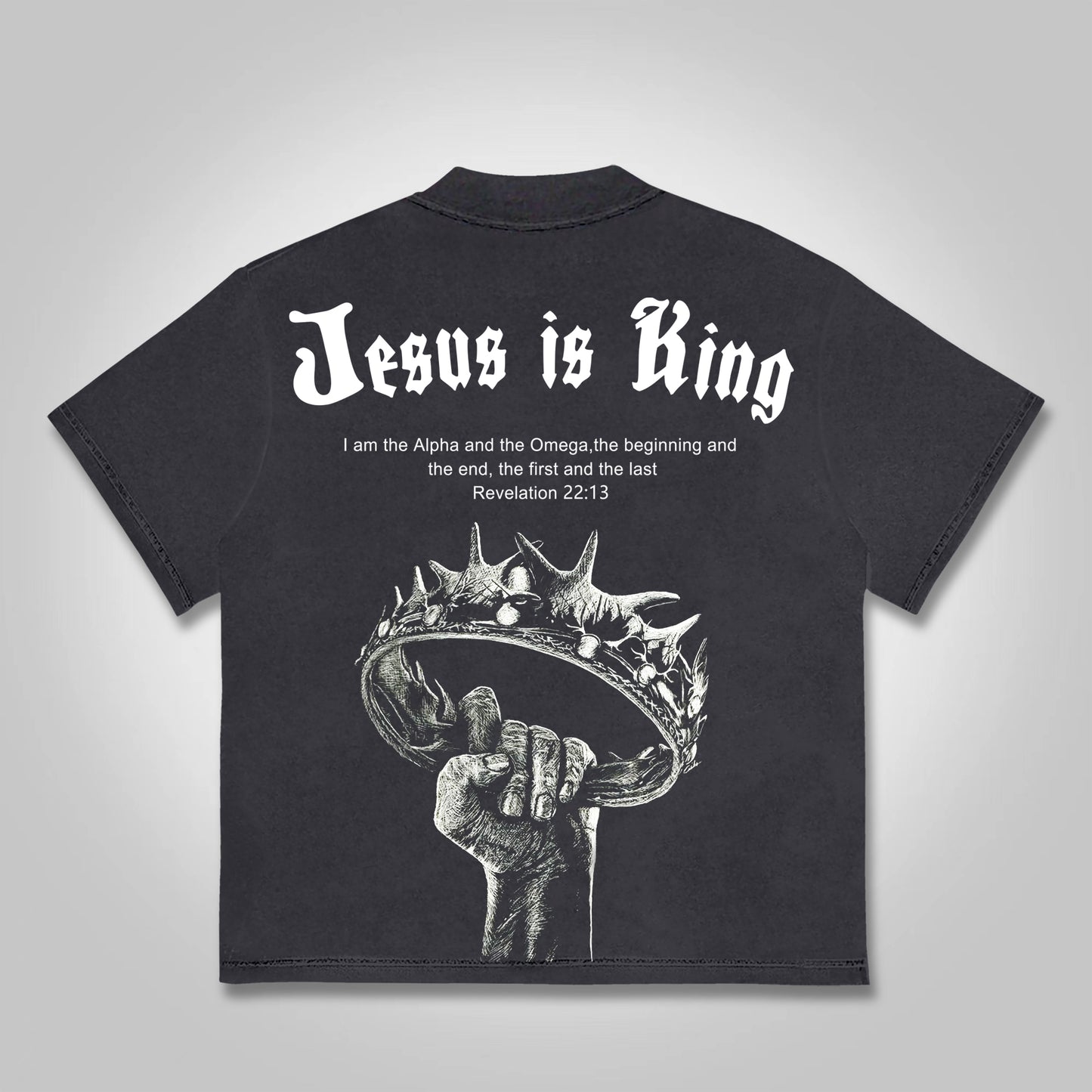 Jesus Is King Graphic Print Cotton T-shirt