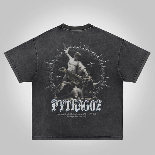 Pythagoras Vintage Graphics Acid Washed T-shirt