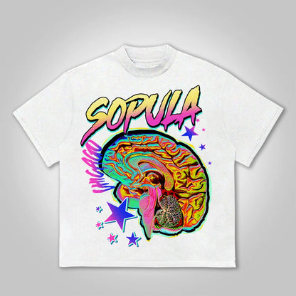 Studio Fun Color Brain Graphic Print Cotton T-Shirt