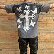 Vintage Faith Cross Graphic Cotton T-Shirt