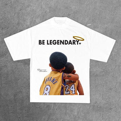 Vintage Be Legendary Graphic Casual Street Basketball T-Shirt