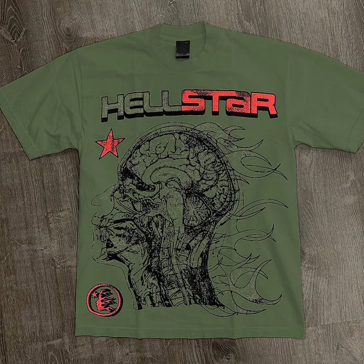 Y2k Vintage Hellstar 1996 Graphic Cotton T-Shirt