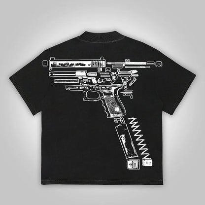 Vintage In Glock We Trust Graphic Cotton T-Shirt