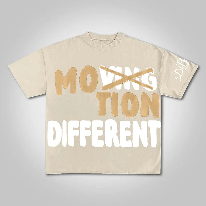 Vintage Motion Different Graphic 100% Cotton Short Sleeve T-Shirt