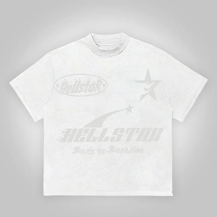 Hell Vintage Star Graphics Cotton T-Shirt