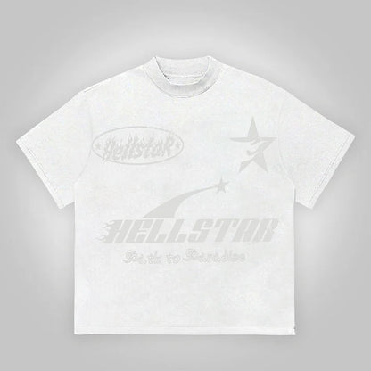 Hell Vintage Star Graphics Cotton T-Shirt