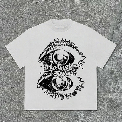 Vintage y2k Eyes Graphic Cotton T-Shirt