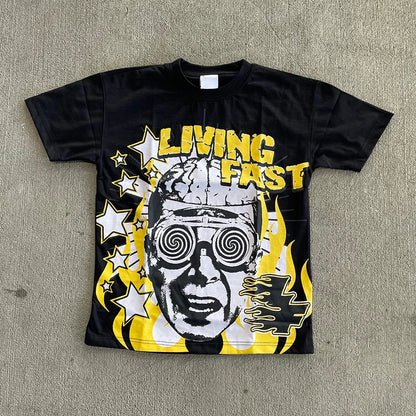 Living Fast Graphic Cotton Short Sleeve T-Shirt