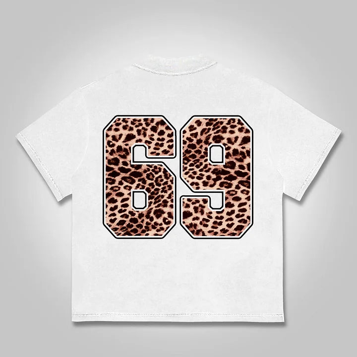 No. 69 Leopard Lips Graphic Cotton T-shirt