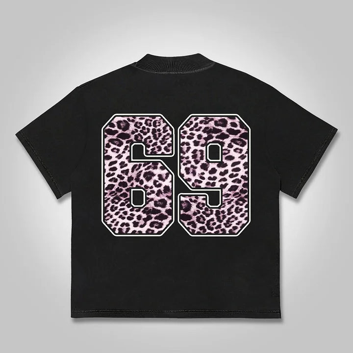 No. 69 Leopard Lips Graphic Cotton T-shirt