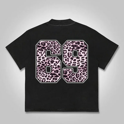 No. 69 Leopard Lips Graphic Cotton T-shirt