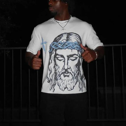 Vintagethe Way Jesus Graphic Cotton Short Sleeve T-Shirt