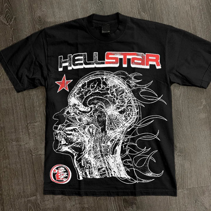 Y2k Vintage Hellstar 1996 Graphic Cotton T-Shirt