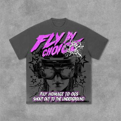 Fly By Choice Graphic Print Cotton T-Shirt