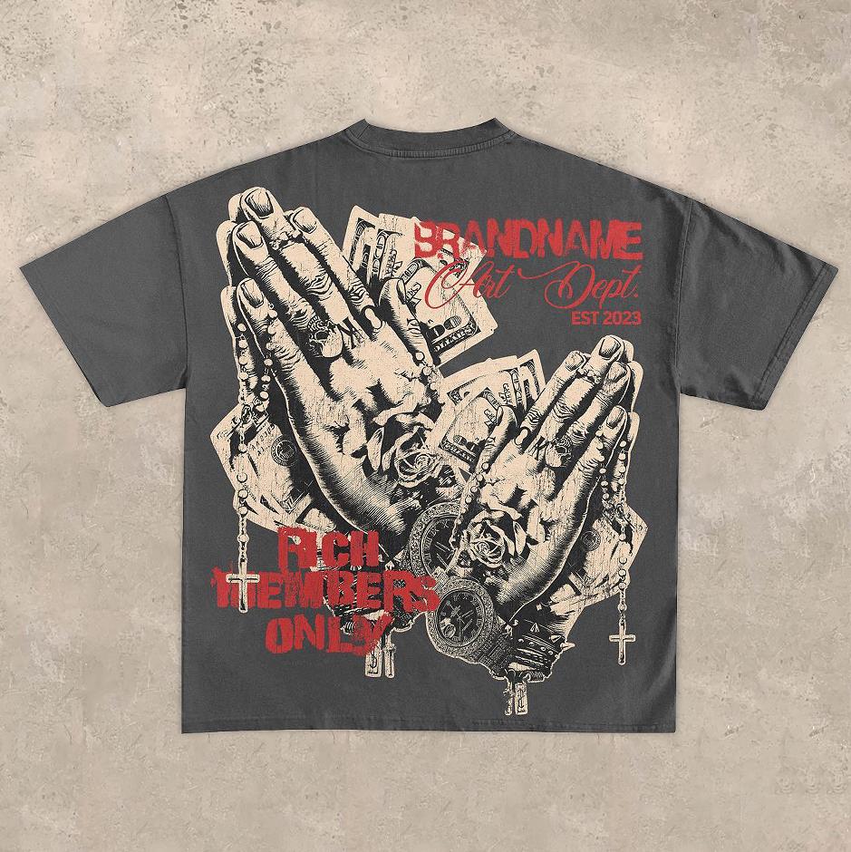 Prayer Graphic Cotton Short Sleeve T-Shirt