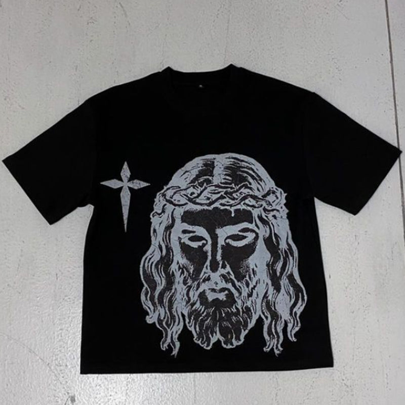 Vintagethe Way Jesus Graphic Cotton Short Sleeve T-Shirt