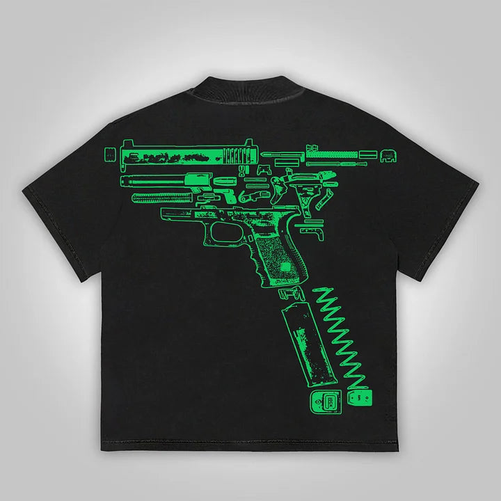 Vintage In Glock We Trust Graphic Cotton T-Shirt