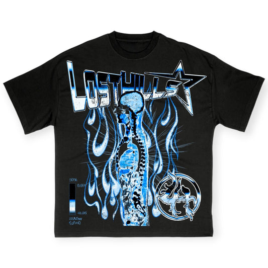 Lost In The Hills X Youngboy Abstract Human Flame Graphics Cotton T-Shirt