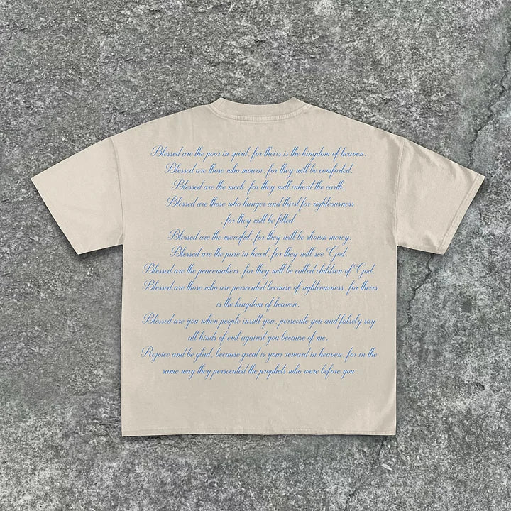 The Scriptures Of The Blessed Virgin Mary Print Cotton T-Shirt