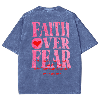 Faith Over Fear Unisex Washed T-Shirt