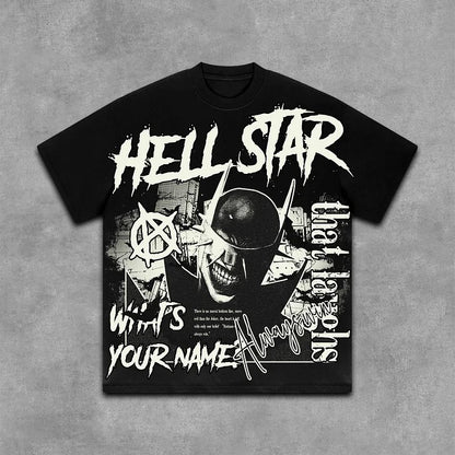 Hell Star Will Laugh Batman Comic Tear Feeling Print Graphics Cotton T-Shirt