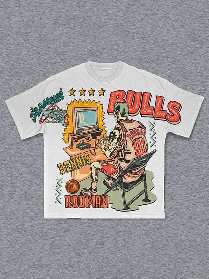 Manga Graphic Dennis Rodman Champion Basketball T-Shirt