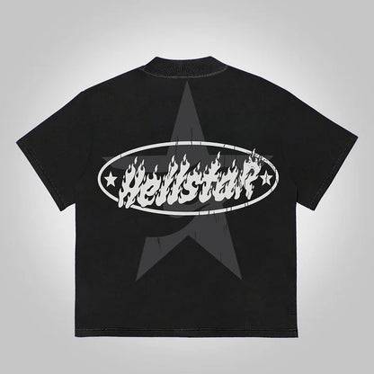 Hell Vintage Star Graphics Cotton T-Shirt