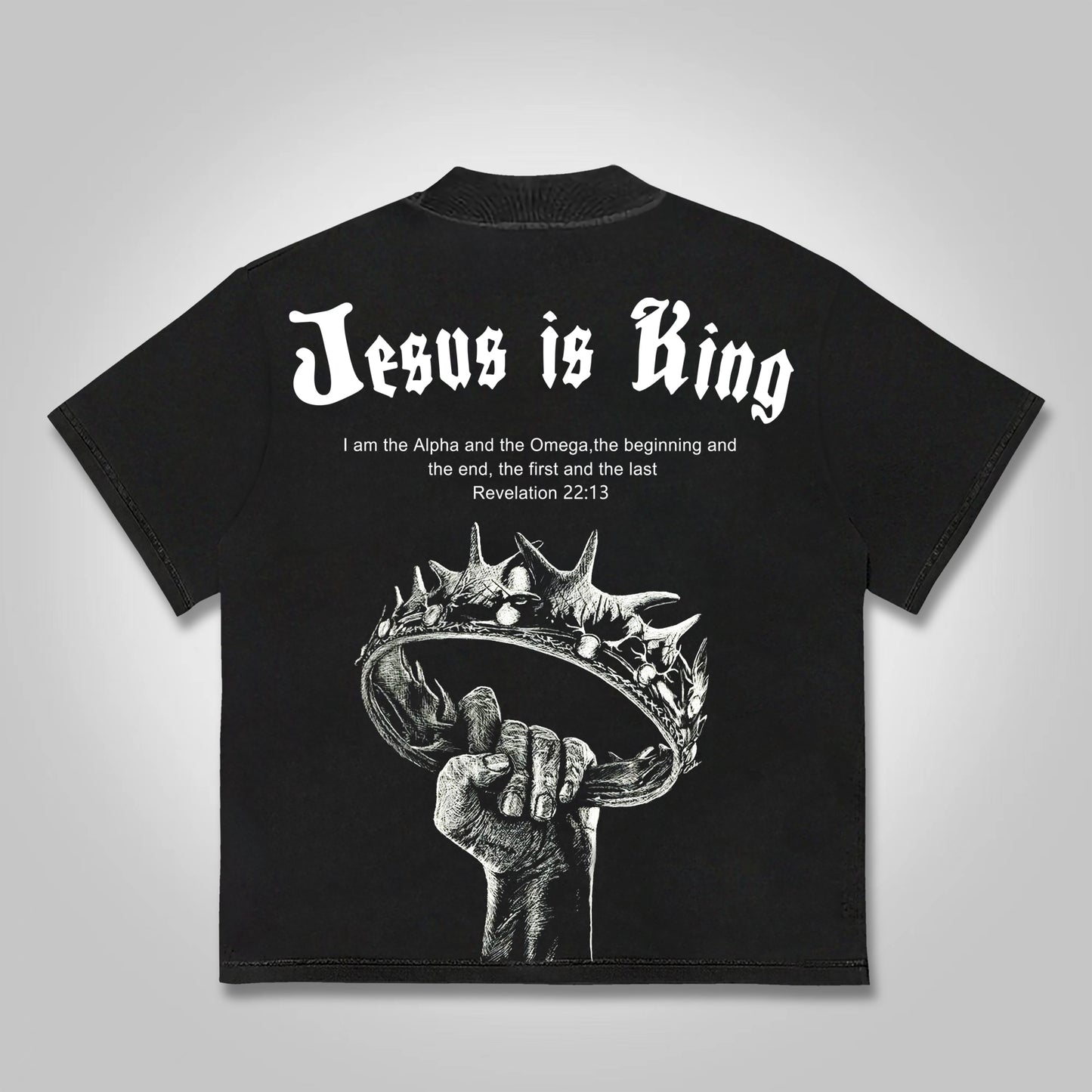 Jesus Is King Graphic Print Cotton T-shirt