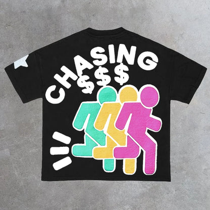 Chasing Money Graphic Print Cotton T-Shirt