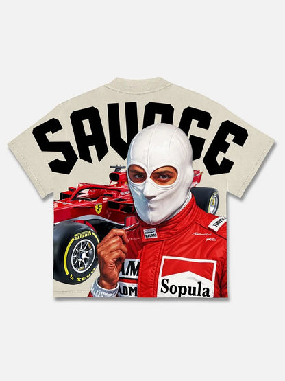 Savage Racer Graphic Cotton T-shirt