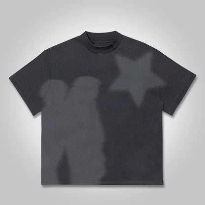 Men's Casual Virtual Shadow Graphics Cotton Short Sleeve T-Shirt