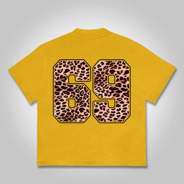 No. 69 Leopard Lips Graphic Cotton T-shirt