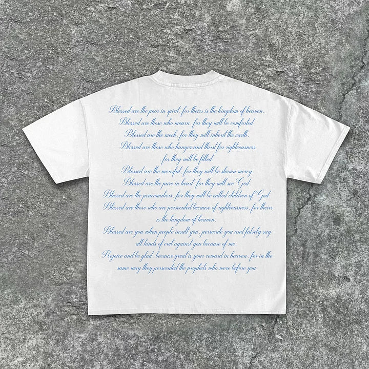 The Scriptures Of The Blessed Virgin Mary Print Cotton T-Shirt