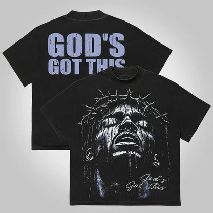 God's Got This Vintage Jesus Graphic Cotton T-shirt