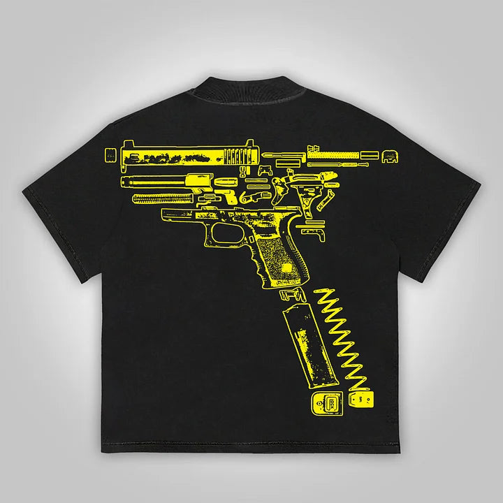 Vintage In Glock We Trust Graphic Cotton T-Shirt