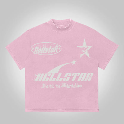 Hell Vintage Star Graphics Cotton T-Shirt