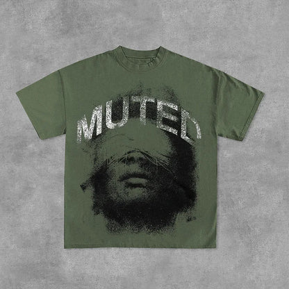 Vintage Unisex Muted Graphic Casual Cotton T-Shirt