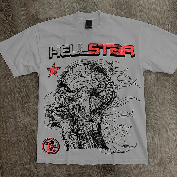 Y2k Vintage Hellstar 1996 Graphic Cotton T-Shirt