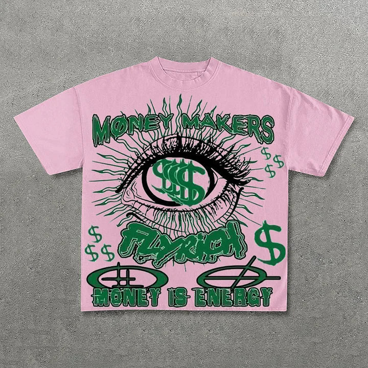 Money Makers Graphics Fly Rich Printed Casual T-Shirt