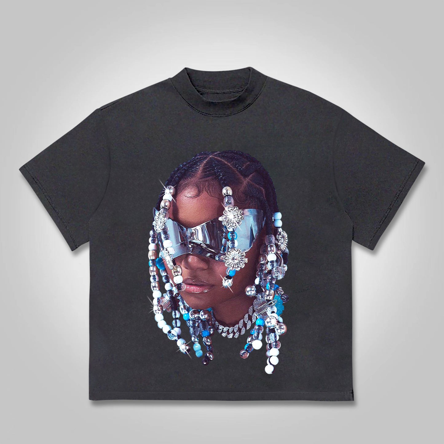 Jewelry Street Portrait Print Cotton T-shirt