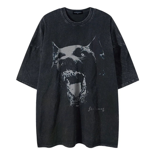 Vintage Oversized Roar Doberman Washed T-Shirt