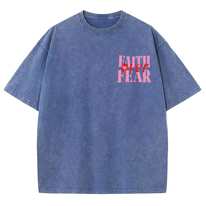 Faith Over Fear Unisex Washed T-Shirt