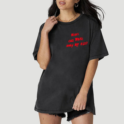 Nothing But Blood Of Jesus Graphic Washed T-Shirt