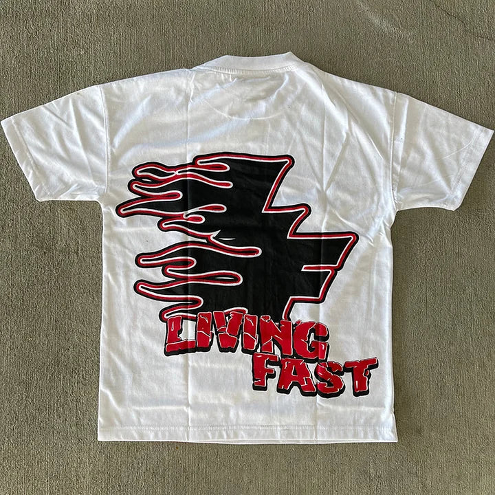 Living Fast Graphic Cotton Short Sleeve T-Shirt