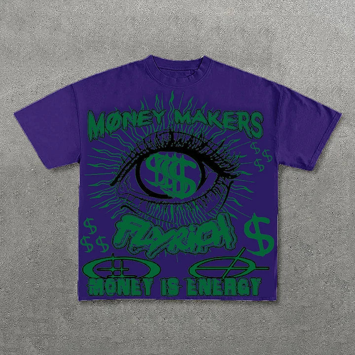 Money Makers Graphics Fly Rich Printed Casual T-Shirt